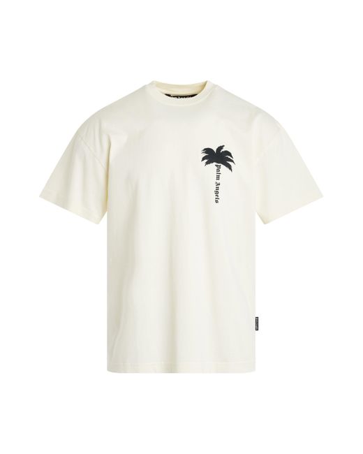 Palm Angels White The Palm T-Shirt, Short Sleeves, Off, 100% Cotton, Size: Medium for men