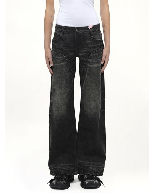 Fax Copy Express Black Dirty Wash Straight Jeans