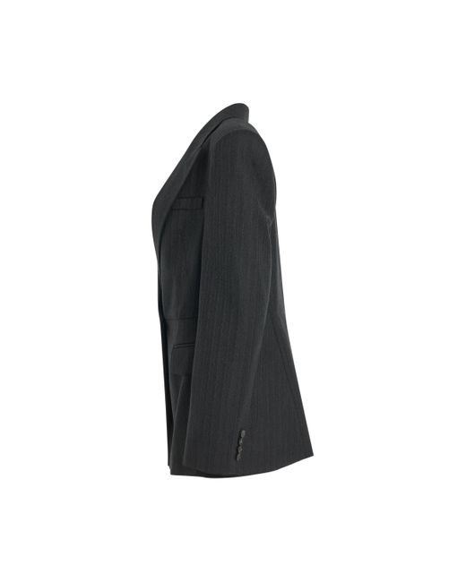 Alexander McQueen Black Sharp Peplum Jacket, Long Sleeves, Dark, 100% Wool