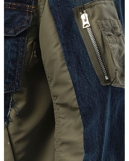 Sacai Blue Denim Nylon Twill Jacket for men