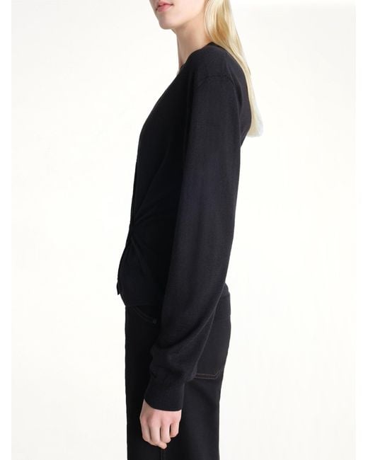 Lemaire Blue Twisted V Neck Jumper