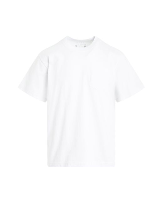 Sacai White "Simple" Print T-Shirt, Short Sleeves, , 100% Cotton for men