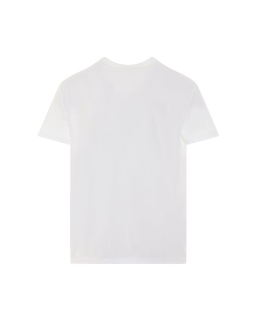Maison Margiela White Upside Down Logo T-Shirt, Round Neck, Short Sleeves, /, 100% Cotton for men