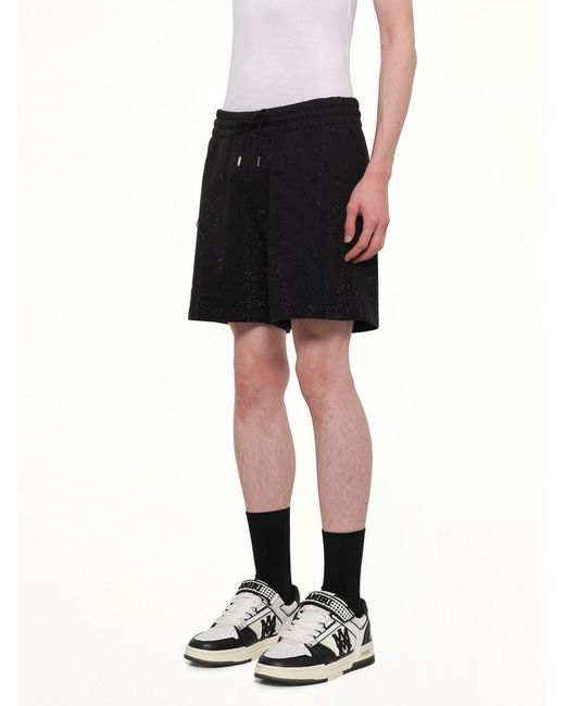 Casablanca Black Crystal Monogram Sweatshort for men