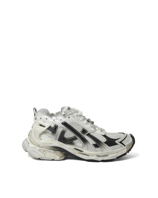 Balenciaga White Runner Gradient Sneakers, 100% Polyurethane for men