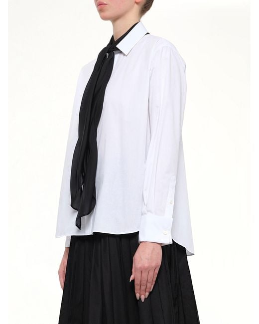 Sacai White Poplin Shirt With Tie