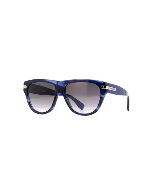 Hublot Blue Striped Aviator Sunglasses With Silvor Mirror Lens