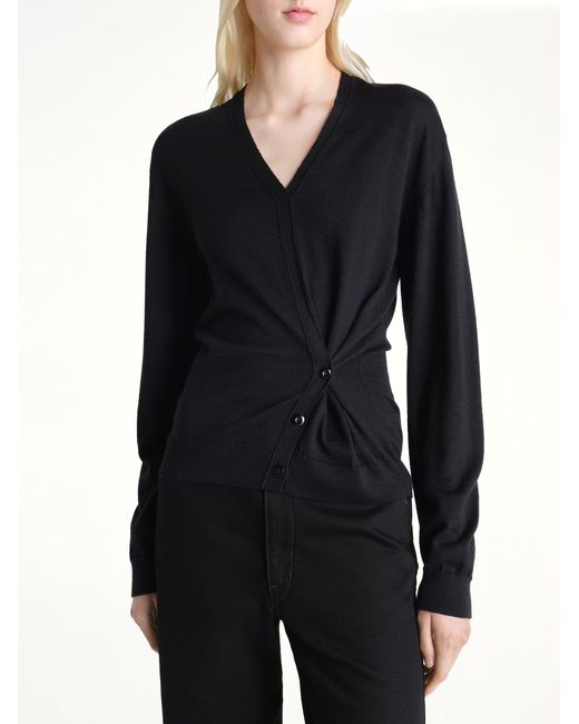 Lemaire Blue Twisted V Neck Jumper