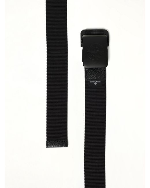 Stone Island Black 930000 Tape Belt for men