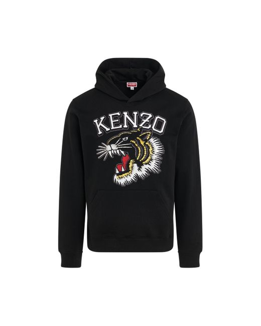 KENZO Black 'Tiger Varsity Slim Hoodie, Long Sleeves, , 100% Cotton, Size: Small for men