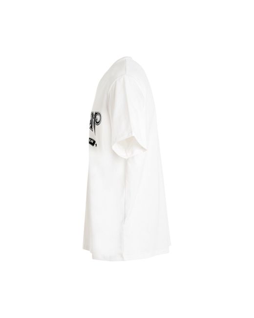 Balmain White 'Star Print T-Shirt, Round Neck, Short Sleeves, /, 100% Cotton, Size: Small for men
