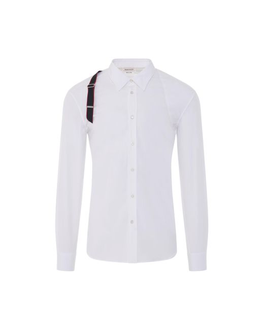 Alexander McQueen White Shoulder Harness Shirt, , 100% Cotton for men