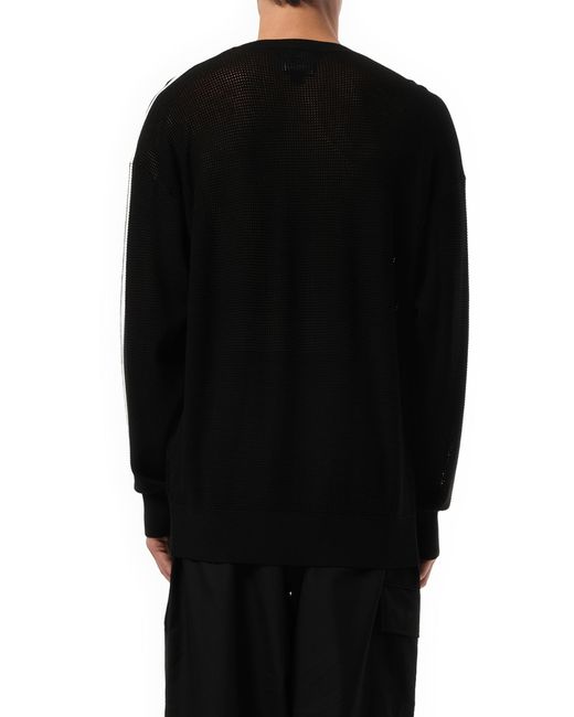 Y-3 Black Logo Frayed Sweatshirt, 100% Polyester, Size: Small for men
