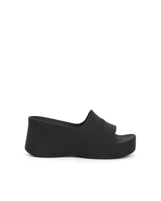 Balenciaga Black Chunky Wedge Sandals, , 100% Rubber