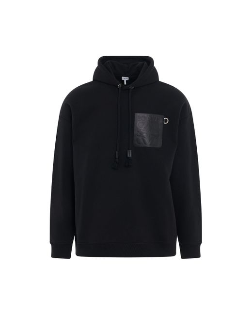 Loewe Blue 'Anagram Patch Pocket Hoodie, Long Sleeves, , 100% Cotton, Size: Small for men