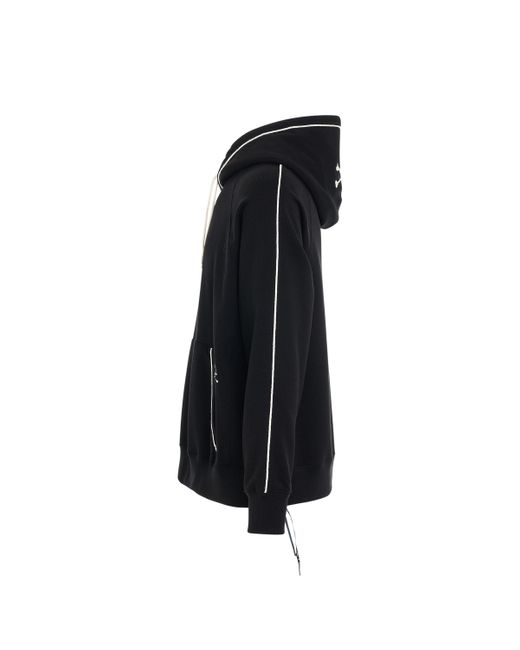 Mastermind Japan Black Rope Piping Hoodie, Long Sleeves, , 100% Cotton, Size: Medium for men