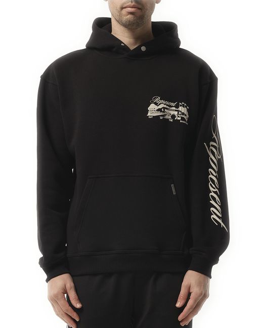 Represent Black Raceway Hoodie, 100% Cotton, Size: Small for men