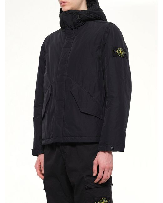 Stone Island Blue 4100010 Nylon Short Parka for men