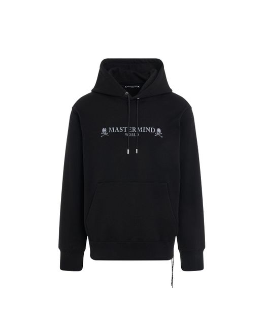 Mastermind Japan Black 'Rubbed Logo Hoodie, Long Sleeves, 100% Cotton, Size: Small for men