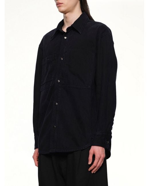 Wooyoungmi Black Logo Denim Shirt for men