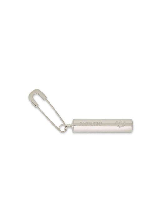 Ambush White Earring With Battery Charm for men