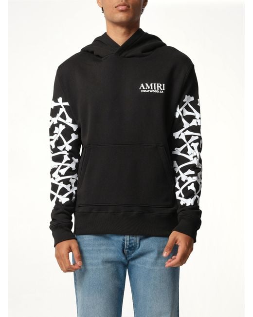 Amiri Black Bones Stacked Hoodie for men