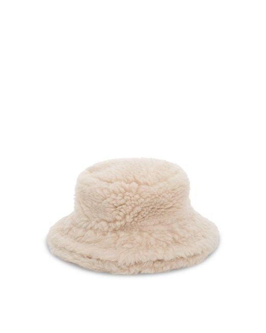 Sacai Natural Double Brim Faux Shearling, 100% Wool