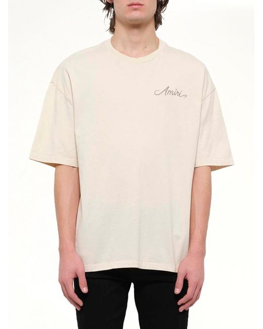 Amiri Natural Ma Quad Checkboard T-Shirt for men