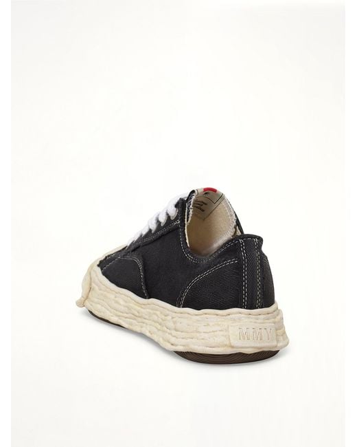 Maison Mihara Yasuhiro Black Peterson23 Bleached Canvas Low Top Sneakers for men