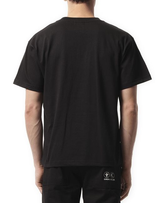 THUG CLUB Black Basic T-Shirt, 100% Cotton for men