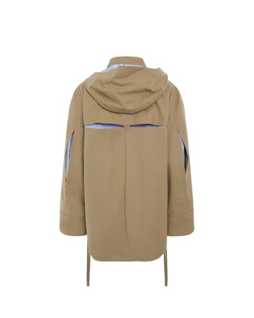 Loewe Natural Military Hooded Parka, Long Sleeves, , 100% Leather