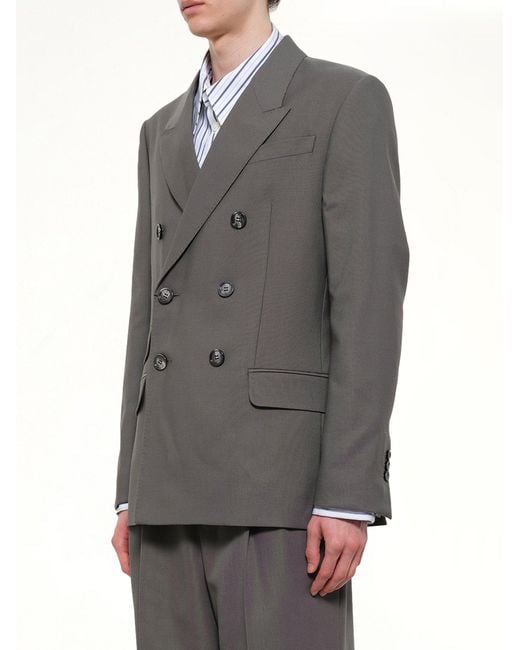 AMI Gray Straight Double Breasted Jacket for men