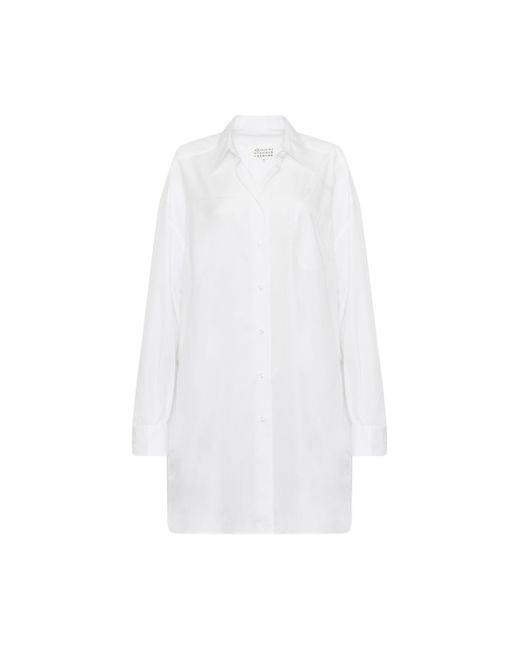 Maison Margiela White Oversize Cotton Shirt Dress, , 100% Cotton