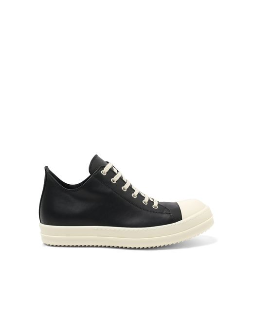 Rick Owens Black Full Grain Calf Low Sneaker for men