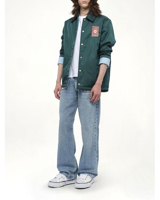 Casablanca Green Stadium Jacket, 100% Cotton, Size: Medium for men