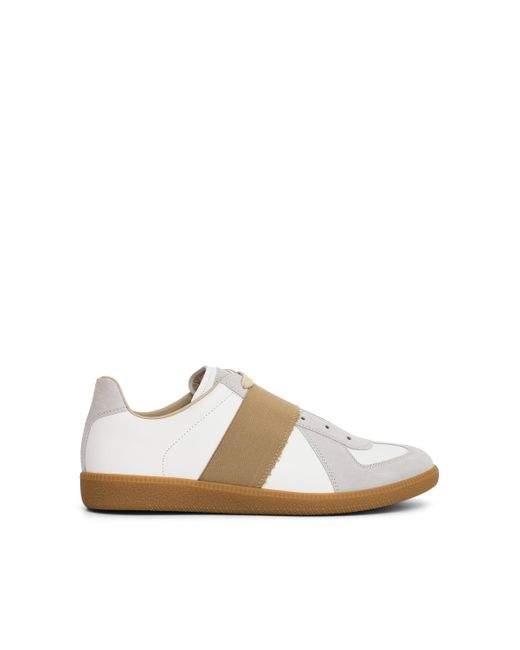 Maison Margiela White Replica Sneakers With Elastic Band, /Nude, 100% Cotton for men