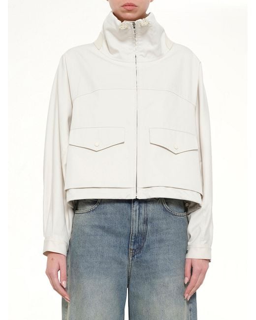 Loewe White Cotton Silk Garbadine Jacket