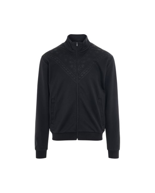 Marcelo Burlon Black 'Bandana Slim Track Jacket, Long Sleeves, /Anthracite, 100% Cotton, Size: Small for men