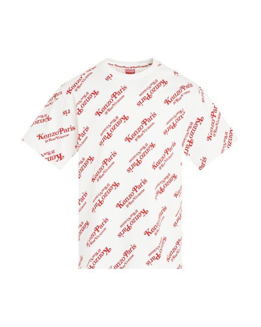 KENZO Pink 'By Verdy All-Over Logo T-Shirt, Short Sleeves, Off, 100% Cotton, Size: Small for men