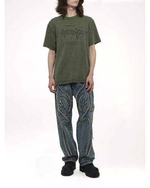 Undercover Green Records T-Shirt, 100% Cotton for men