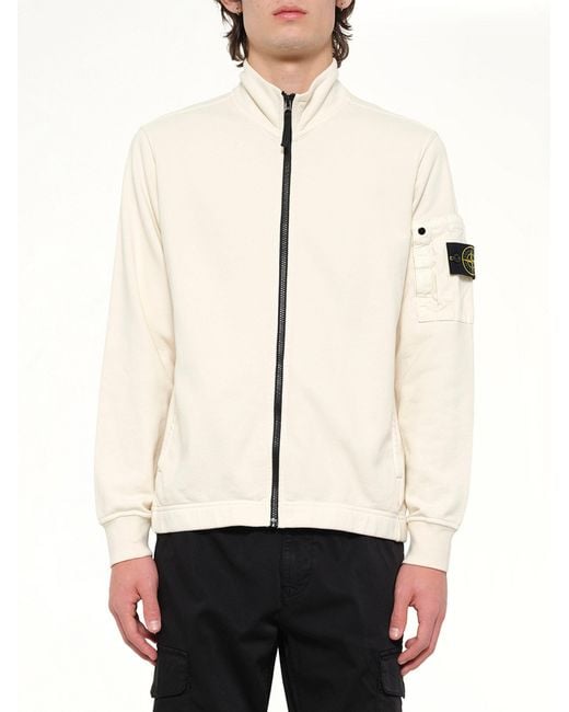 Stone Island Natural 6100018 Zip Up Cardigan for men
