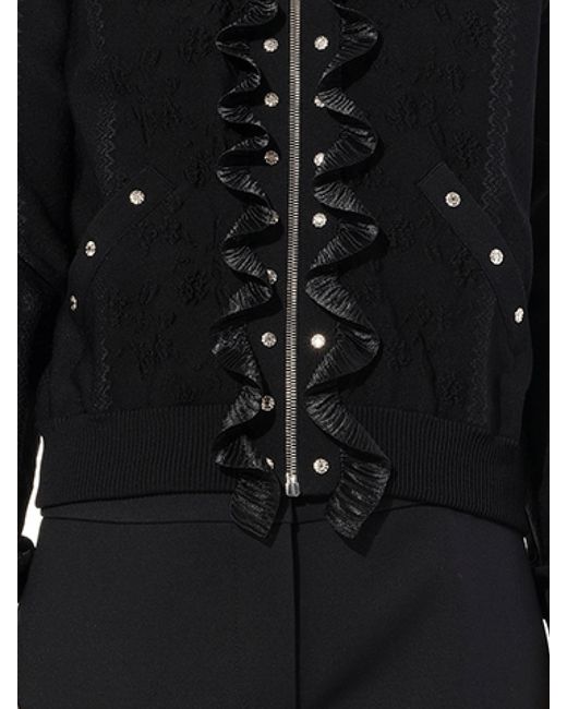 Alexander McQueen Black 'Flower Jacquard Bomber Jacket, , Size: Small