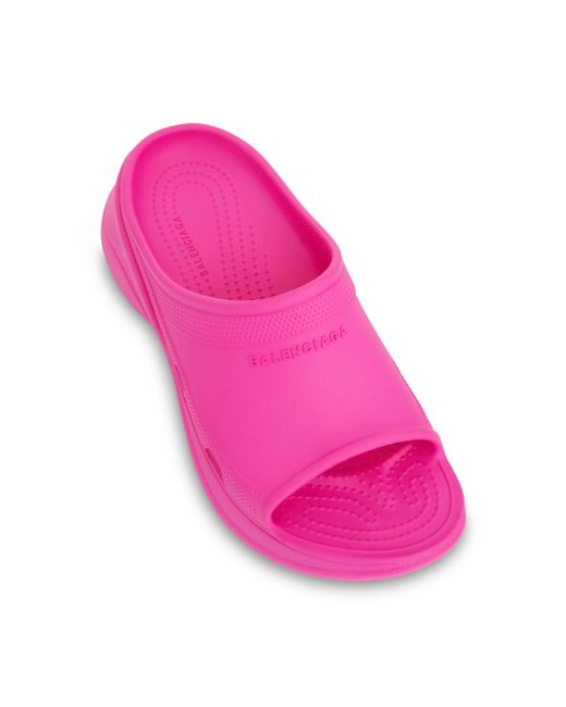 Balenciaga Pink Crocs Pool Slide Sandals, , 100% Rubber