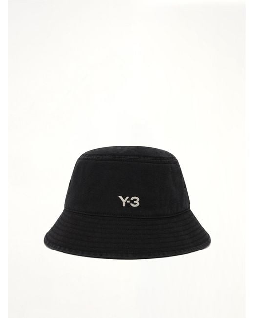 Y-3 Black Bucket Hat for men