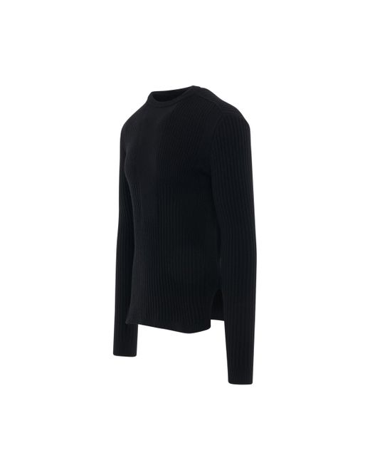 Rick Owens Fisherman Round Neck Knit Sweater In Black for Men | Lyst