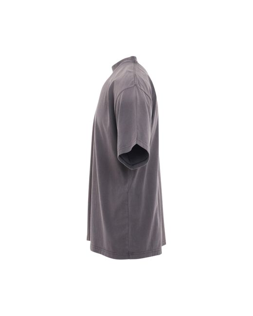Balenciaga Gray Back Logo Medium Fit T-Shirt, Short Sleeves, /, 100% Cotton, Size: Large for men