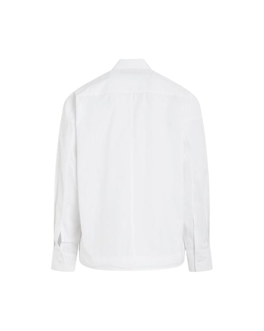 Juun.J White Front Pocket Hem String Shirt, Long Sleeves, , 100% Cotton for men