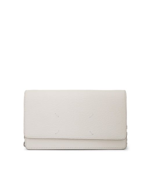 Maison Margiela White Four Stitches Chain Wallet, , 100% Leather