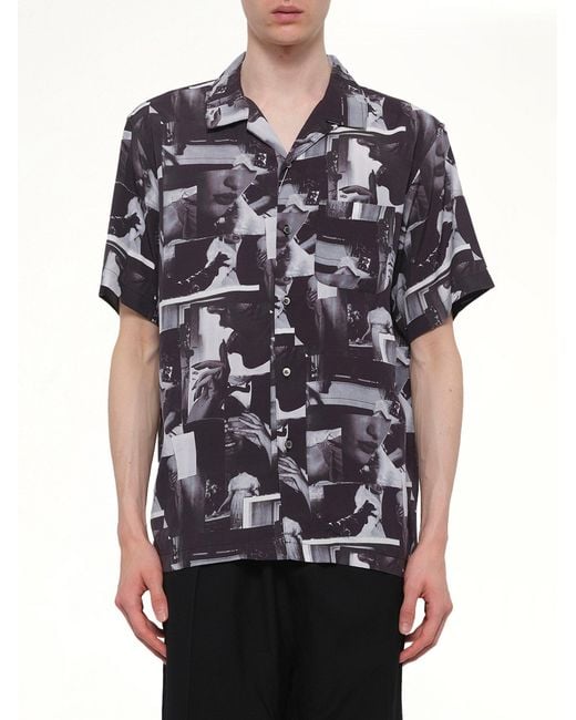 vowels Black Printed Still Shirt for men