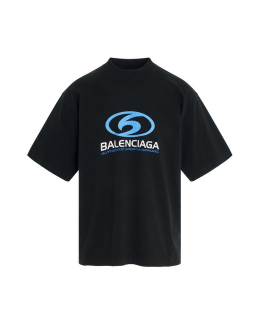 Balenciaga Black 'Surfer Cracked Logo T-Shirt, Short Sleeves, /, 100% Cotton, Size: Small for men